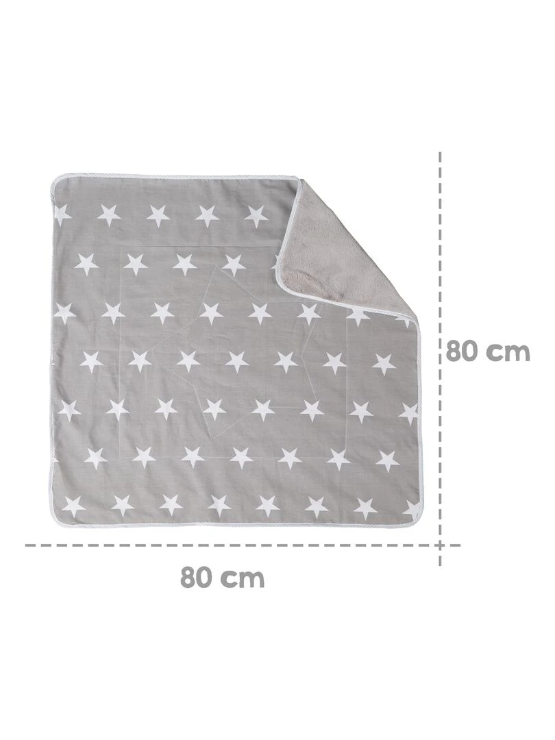 ROBA Couverture de Bébé "Little Stars"   80 x 80 cm   Gris / Blanc   Gris