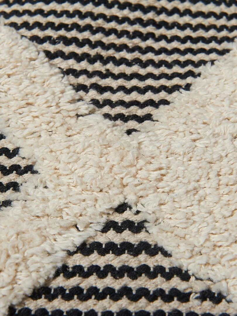 Tapis salon tufté main en coton COTCOLI Care&Fair   Gris