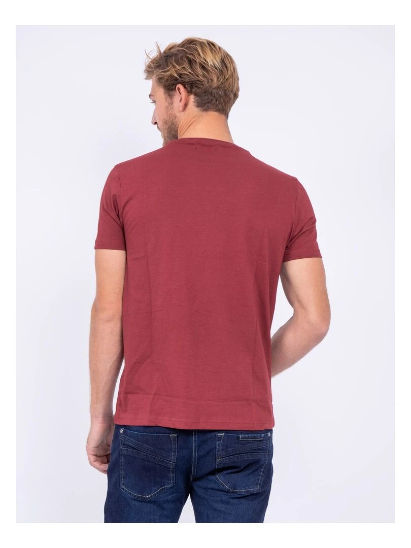 T shirt col rond pur coton JOOSTER Bordeaux