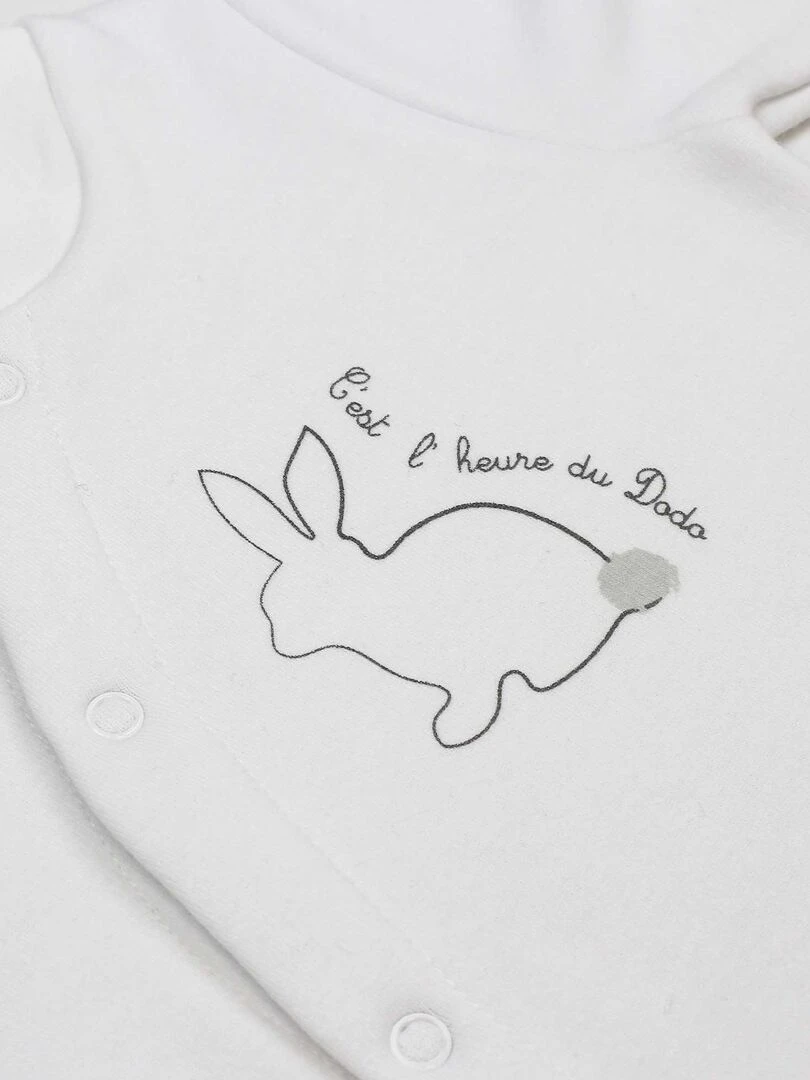 Pyjama naissance en molleton   Blanc