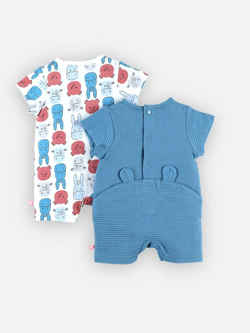Set de 2 combishorts en coton   Noukie's   Bleu