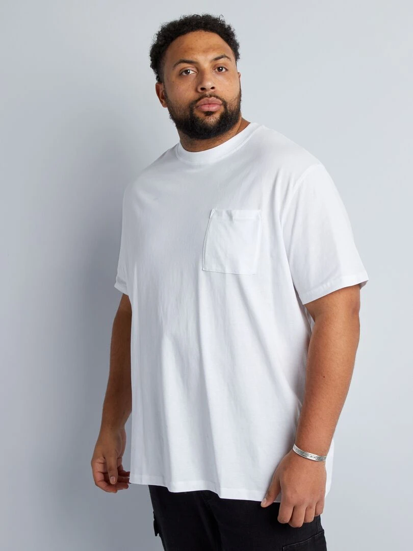 T shirt en jersey uni blanc