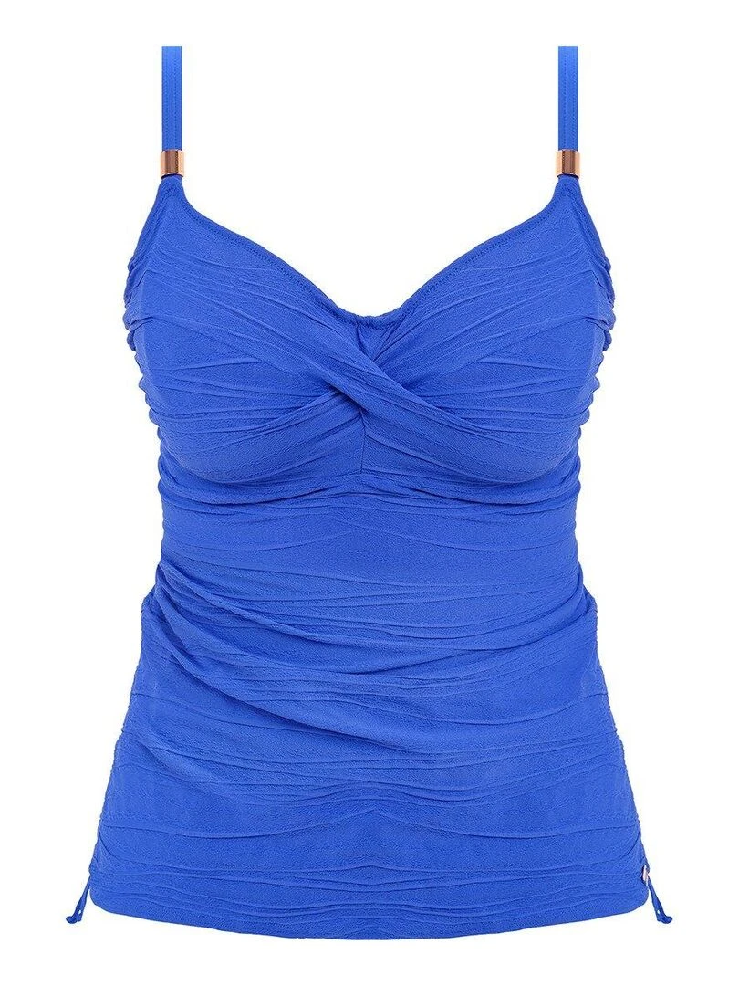 Haut de maillot tankini twisté avec armatures Beach Waves   Bleu