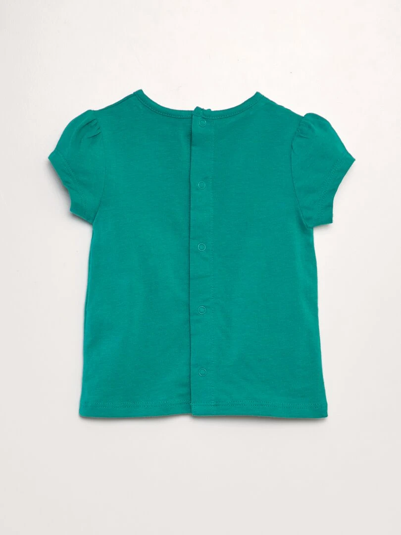Tee shirt manches courtes imprimé   Vert fleur