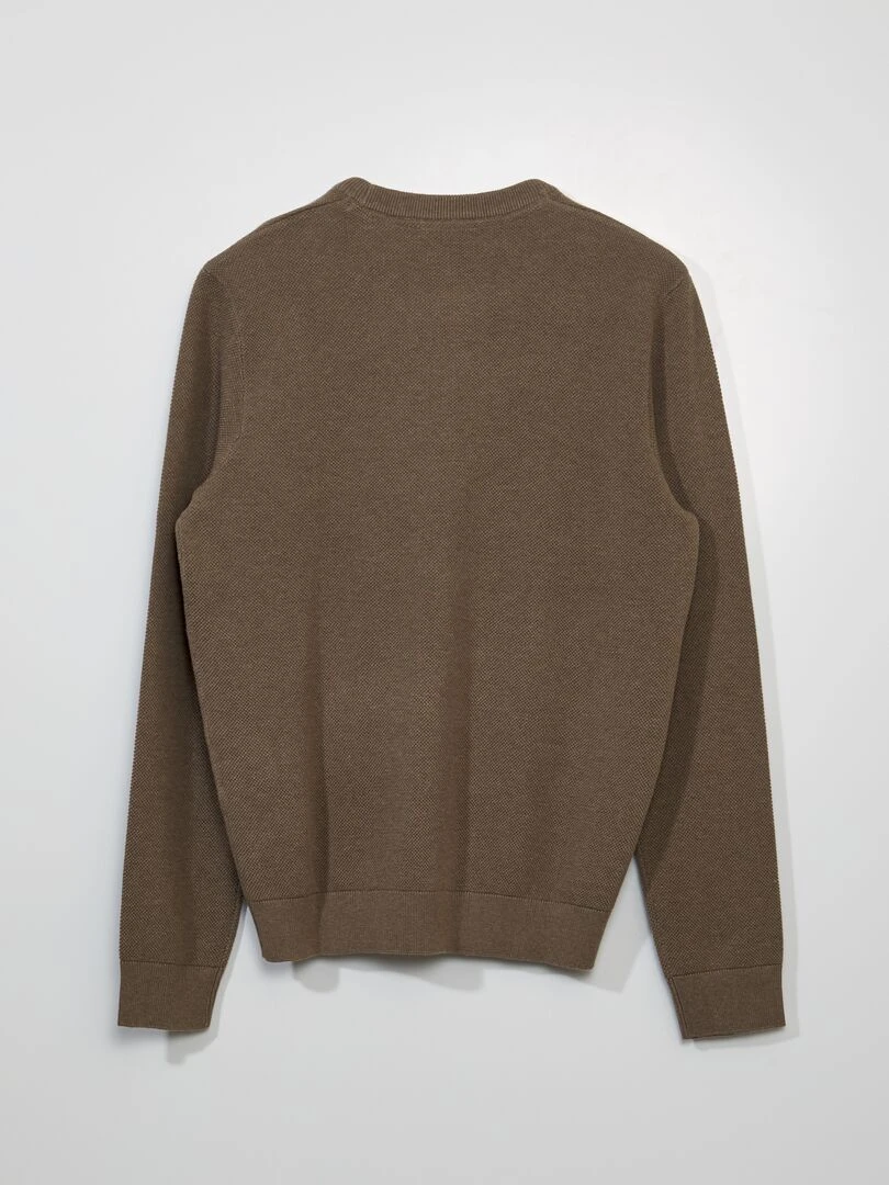 Pull en maille nid d'abeille Taupe