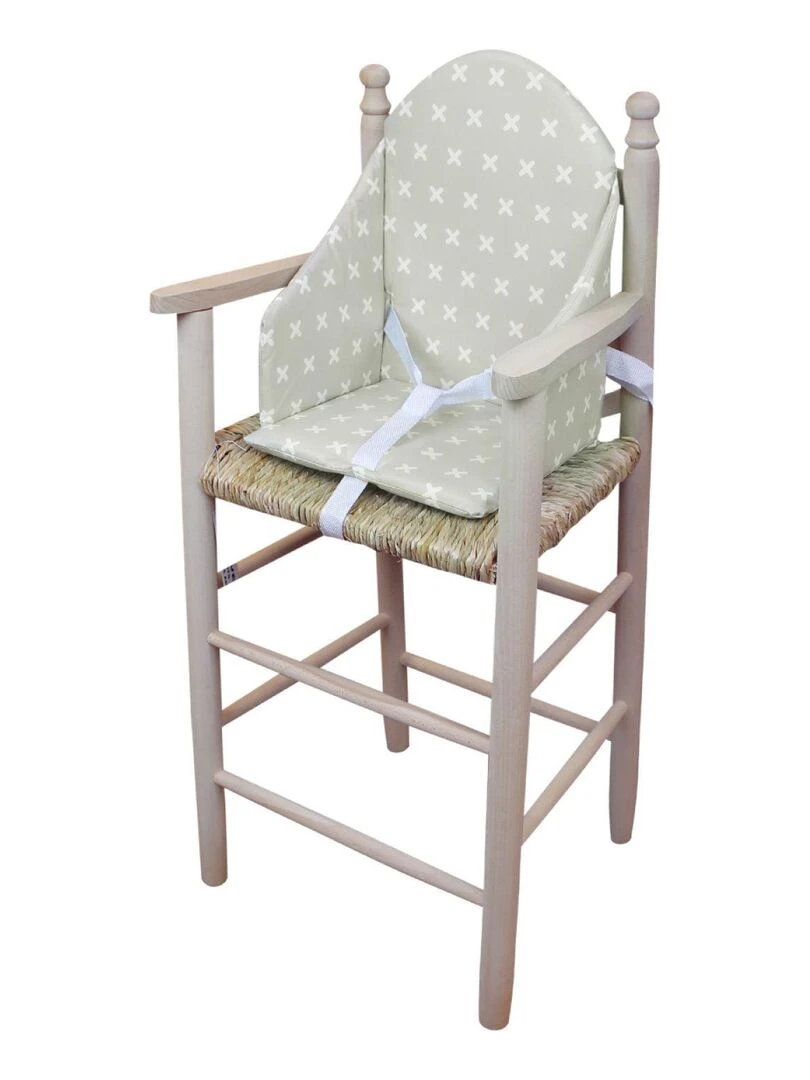 Coussin d'assise universel Miam avec harnais pour chaise haute bébé   Monsieur Bébé   Blanc Beige