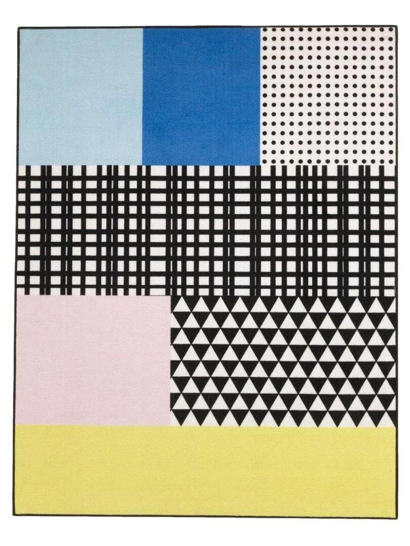 Tapis enfant COLOR GRID MD Multicolore 95x125 Fait en Europe en nylon Multicolore