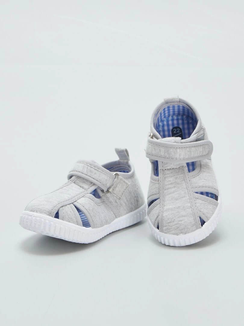 Sandales en toiles à bout fermé   GRIS