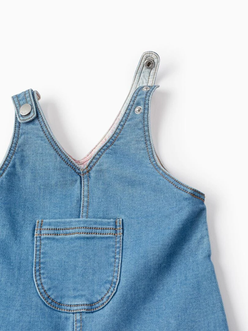 Salopette en jean pour bébé fille manches longues THE WAVE TRIBE   Bleu