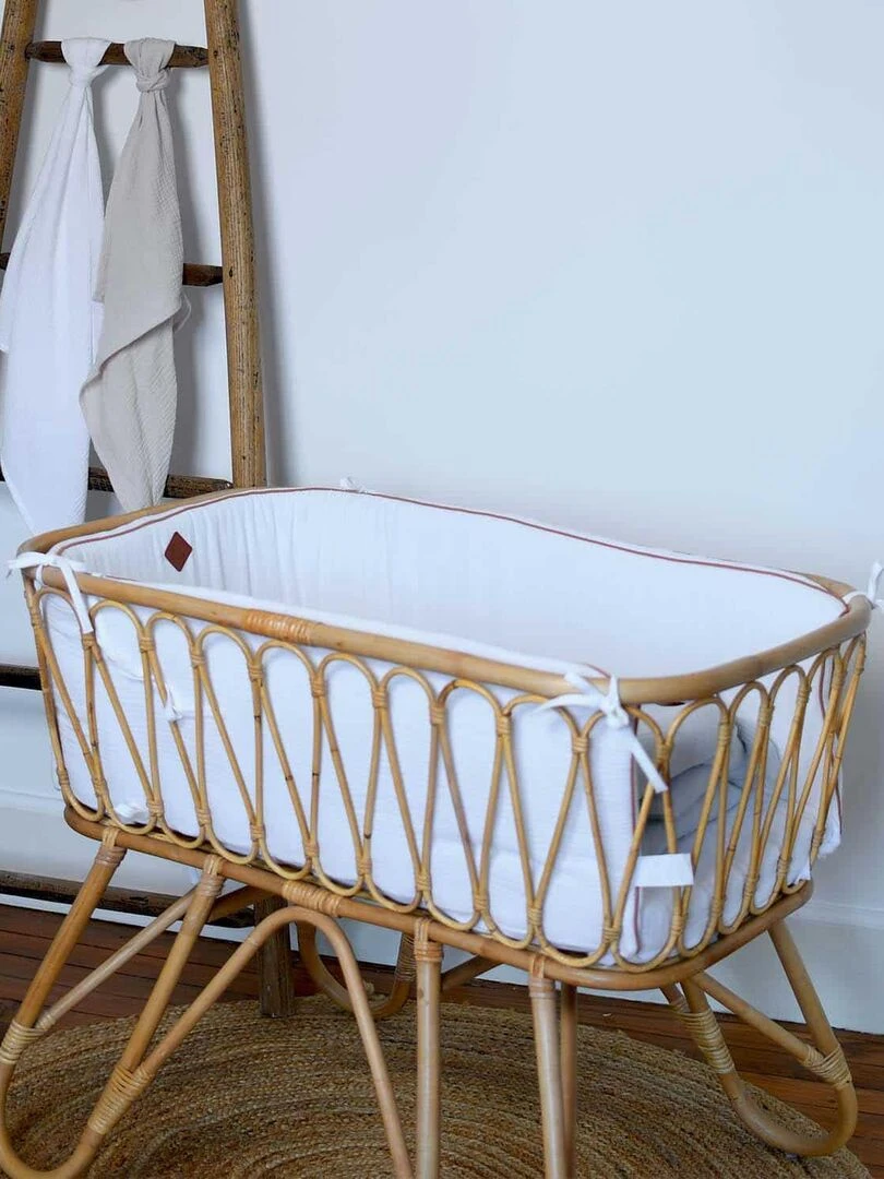 Tour de lit universel en gaze de coton Jeanne Gris
