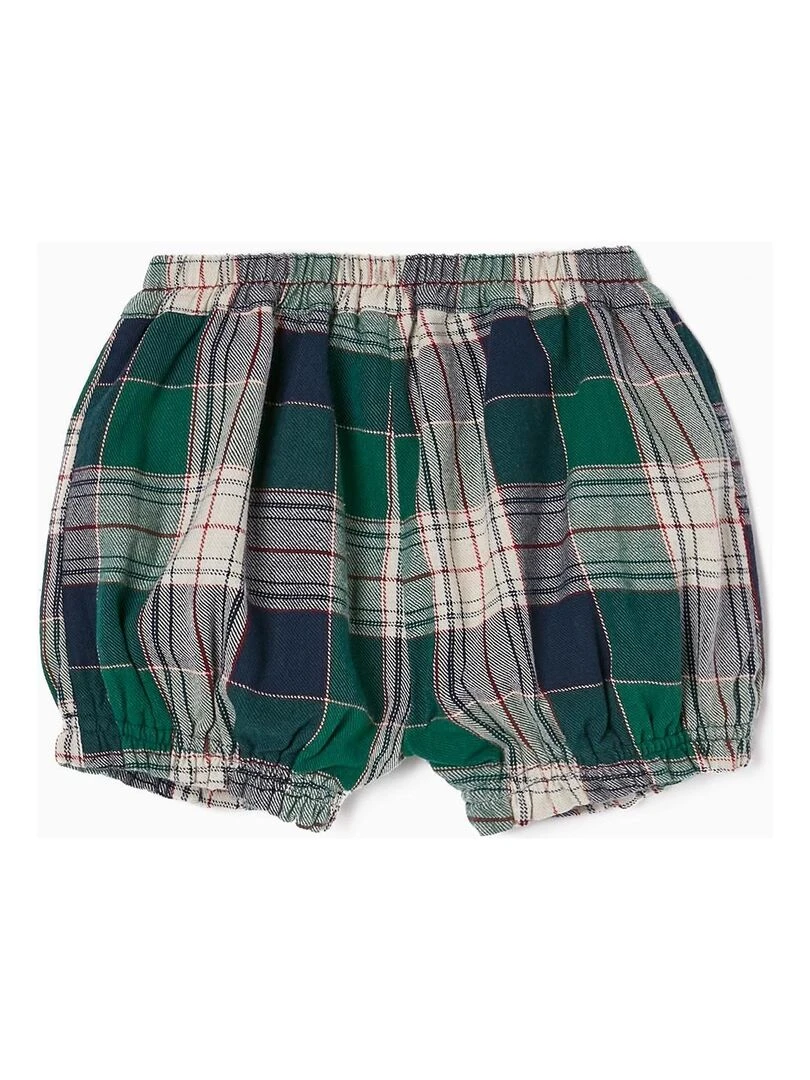 Shorts à carreaux en coton pour bébé fille 'You&Me' NOËL Bleu foncé
