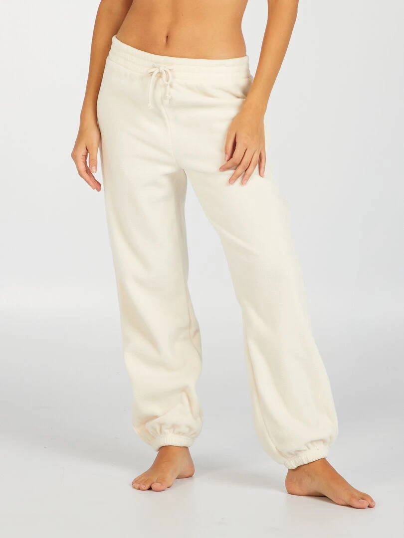 Pantalon de pyjama en polaire BLANC EGG