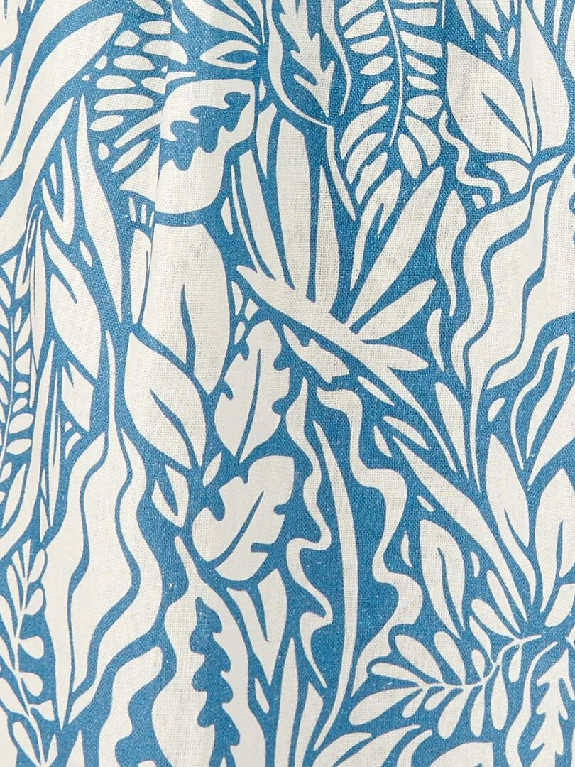 Jupe mélange lin fleurie   Damart   Bleu