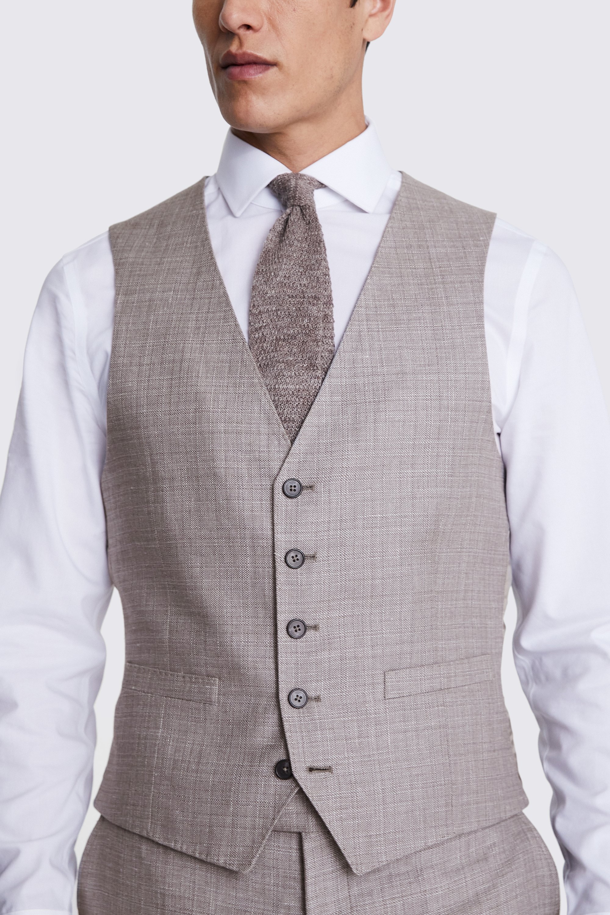 Slim Fit Light Grey Waistcoat    Buy Online at Moss
