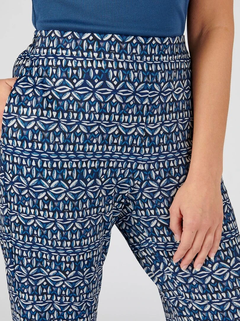Pantalon maille crêpe stretch Damart Bleu marine