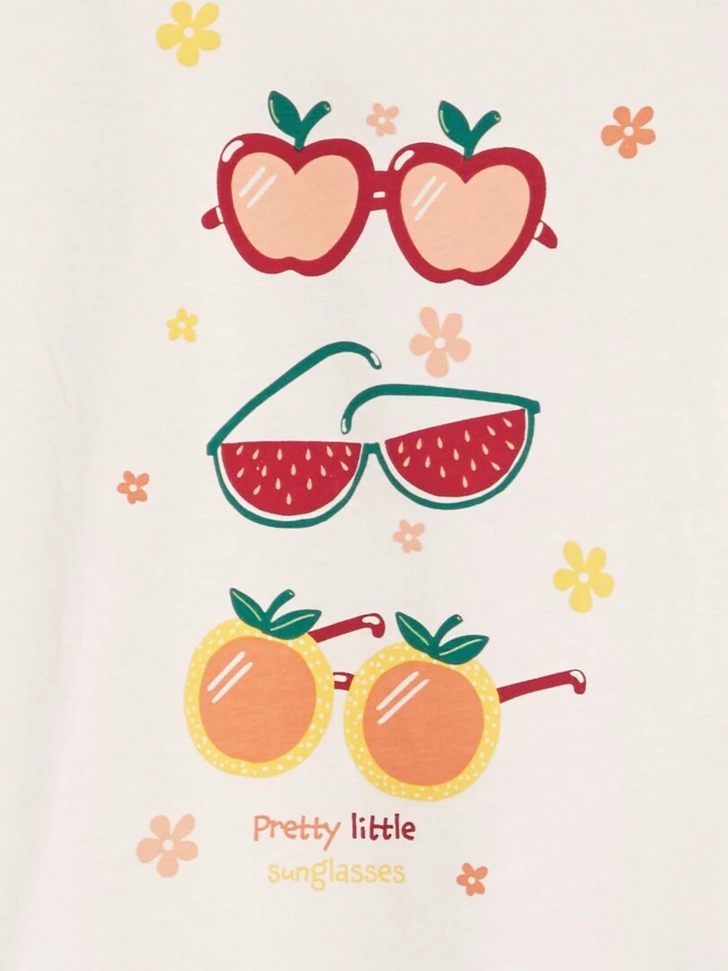 T shirt en maille jersey imprimé Blanc