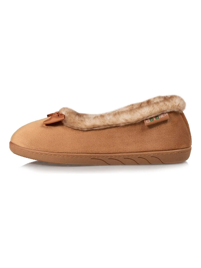 Chaussons ballerines recyclées Femme Camel Marron