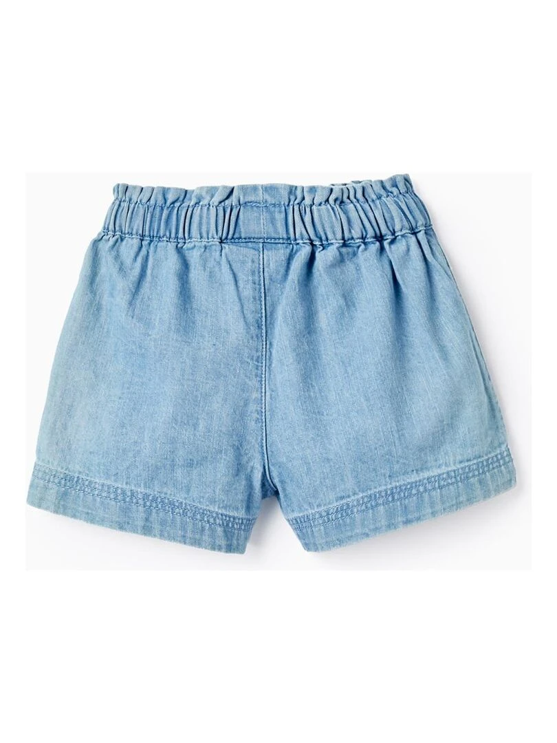 Shorts en jean en coton avec volants pour bébé fille EXPLORING AUSTRALIA Bleu clair