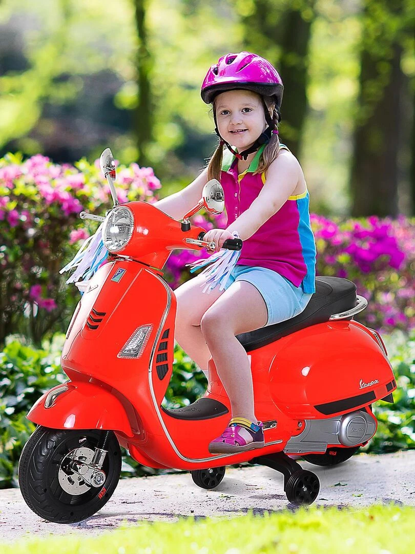 Moto scooter électrique Vespa pour enfants   Rouge