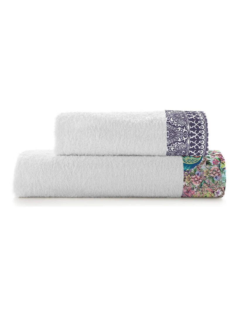 Lot de serviettes Boho chic "Happyfriday" Blanc