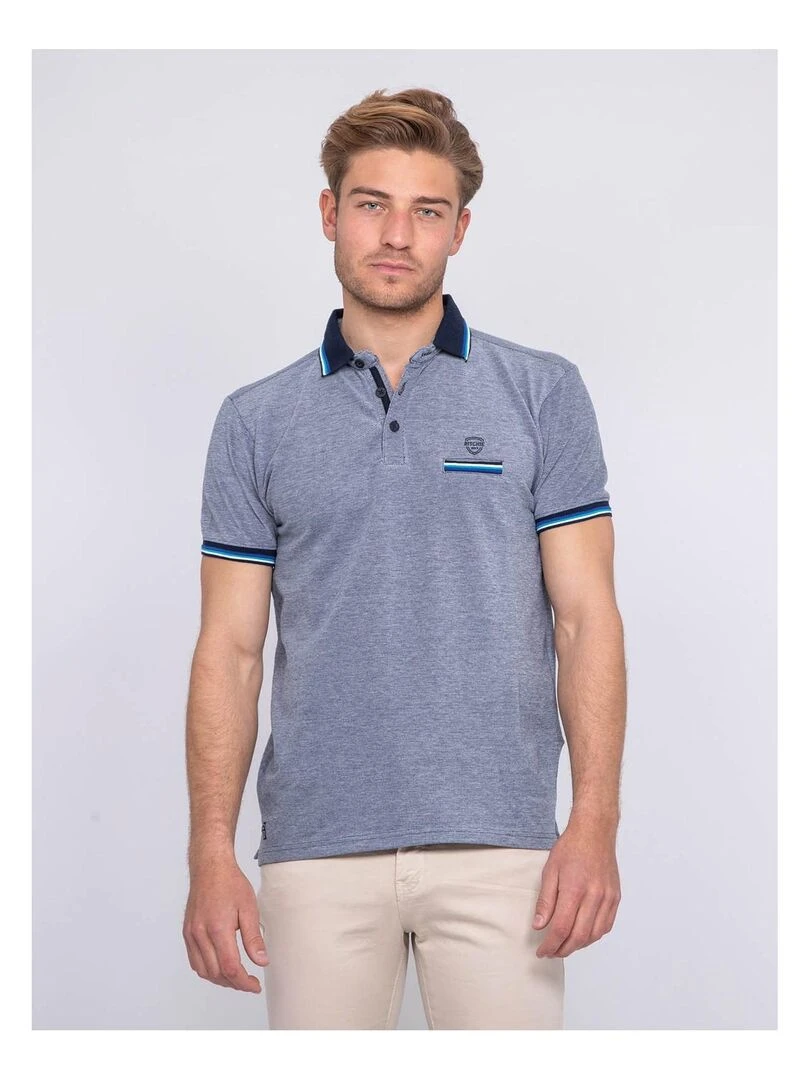 Polo pur coton PIONO Bleu marine