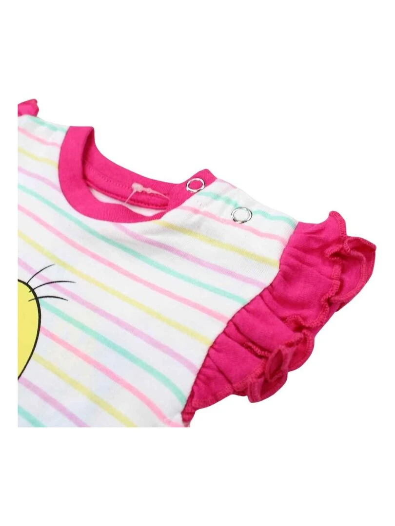 Looney Tunes   Ensemble ​​T shirt legging bébé fille Imprimé Titi   Rose fushia