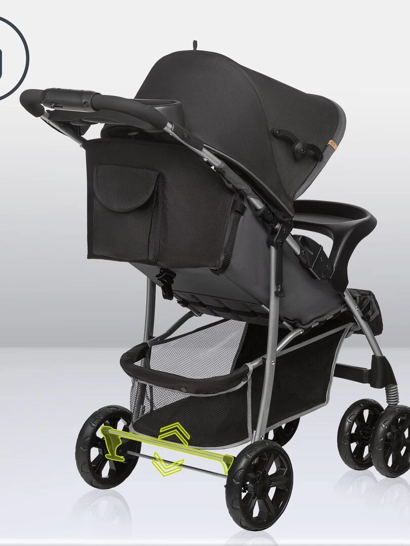 LIONELO Emma   Poussette canne   Accessoires  inclus   Gris foncé   Gris foncé