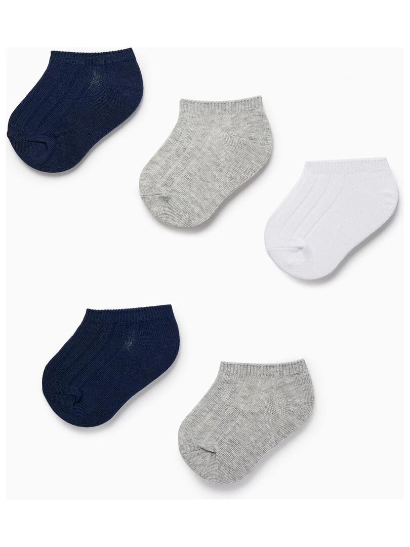 Pack 5 Paires de Chaussettes Courtes Côtelées pour Bébé Garçon ESSENTIALS LINE Multicolore