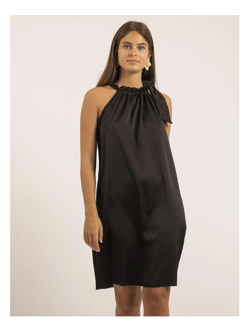 Robe courte satin IMUNE Noir