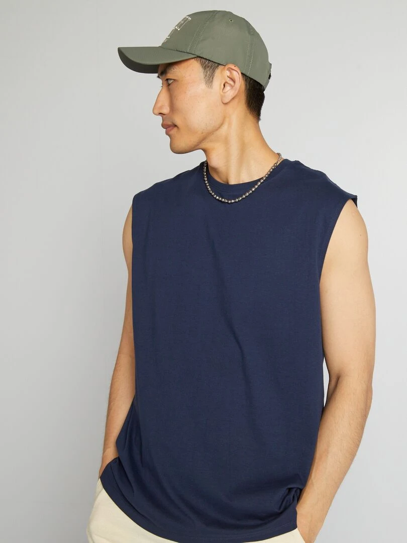 Débardeur en jersey uni   Bleu foncé