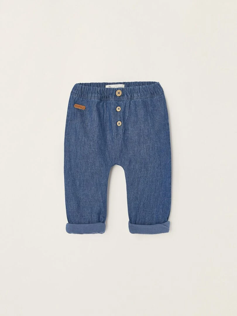 Jean avec Doublure en Jersey Nouveau Né ESSENTIALS LINE Bleu