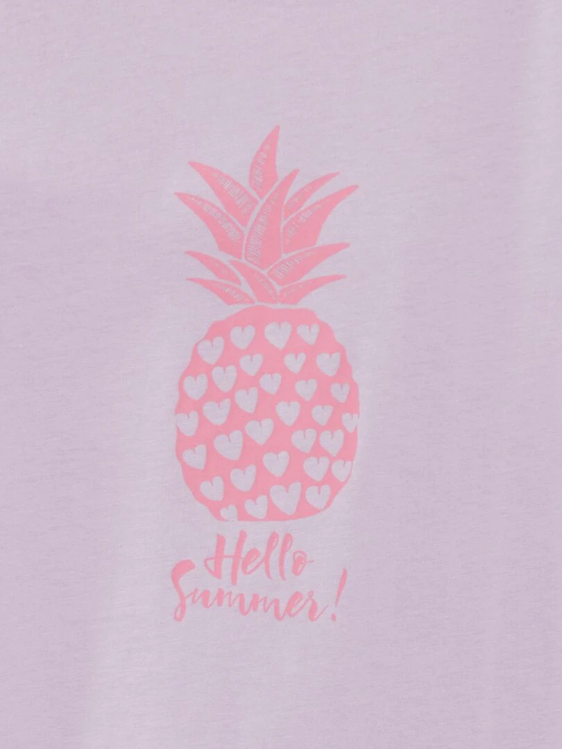 T shirt imprimé manches courtes Violet