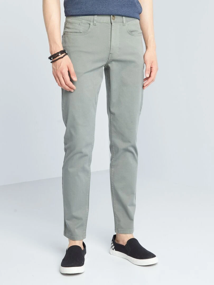 Jean slim 5 poches L32 Kaki