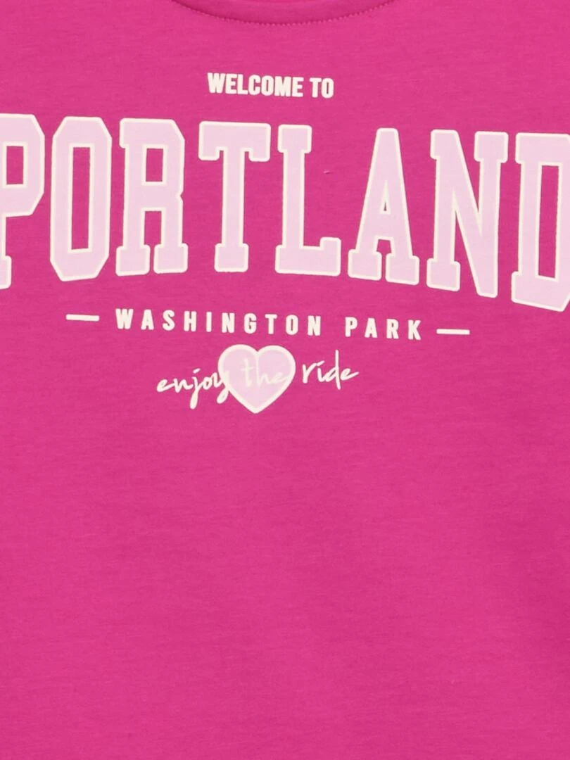 T shirt en jersey manches volantées Rose
