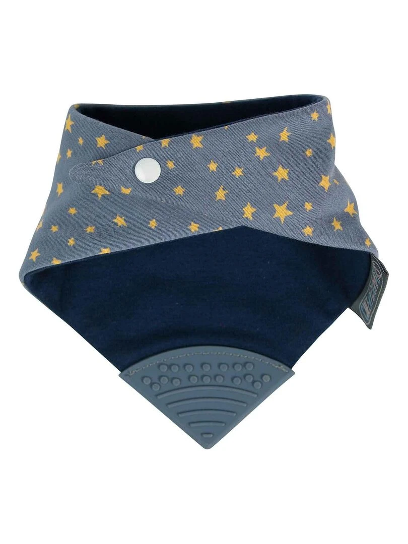 Bavoir bandana avec embout de dentition  Etoiles   Gris