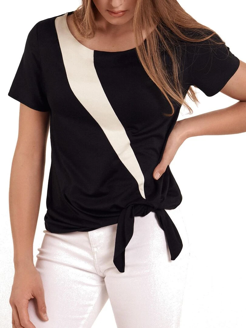 Top manches courtes Guaraja noir   Noir