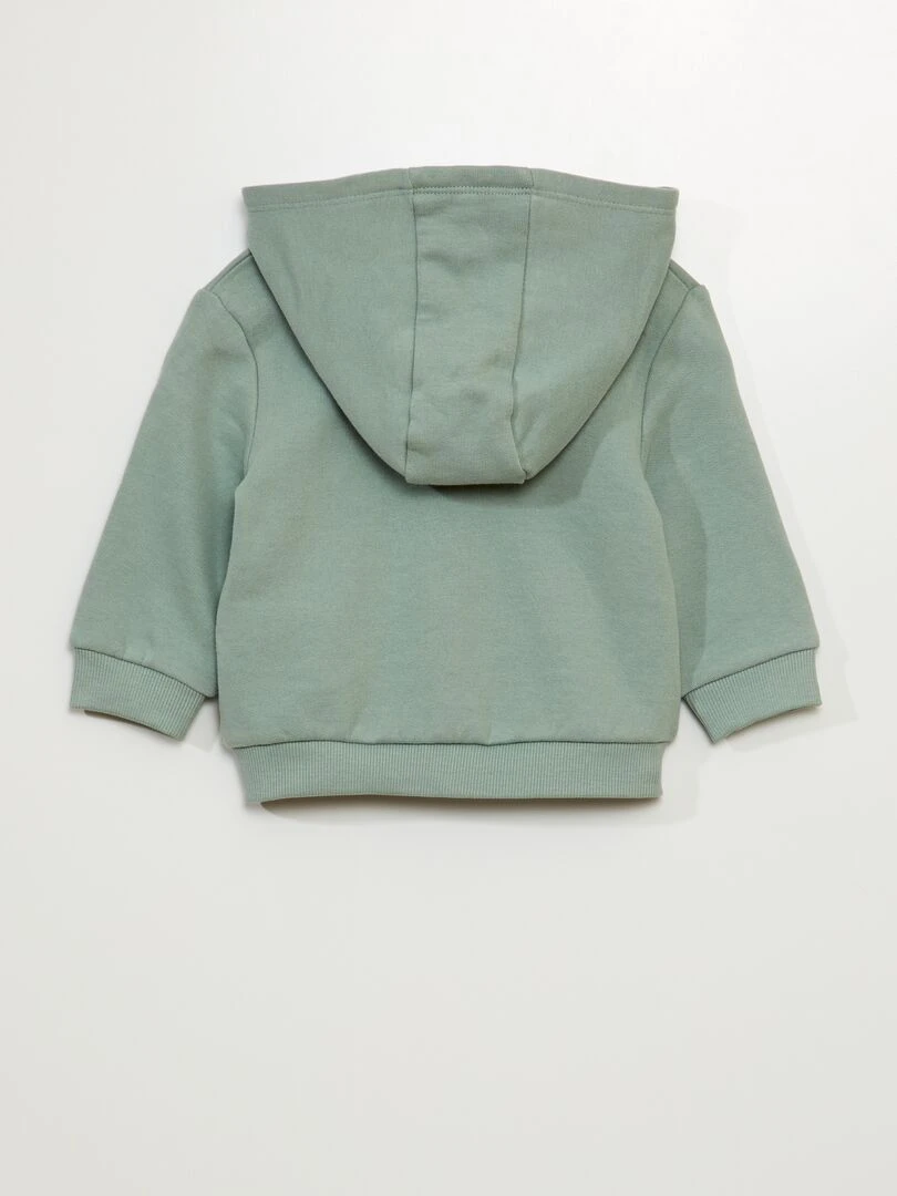 Sweat zippé en molleton Vert