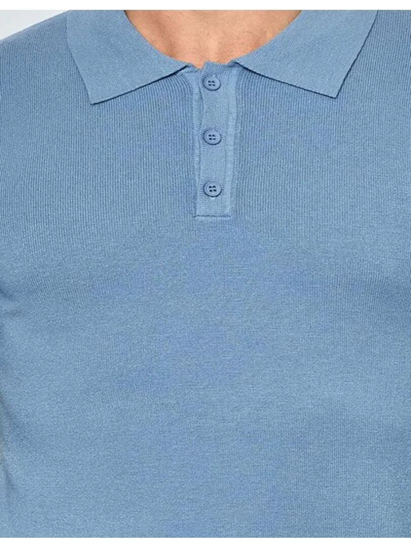 Pull col polo Kebello Bleu ciel