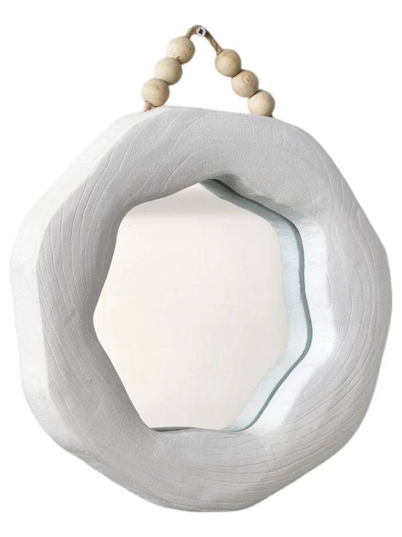 Miroir Irrégulier avec perles MATISSE   Blanc