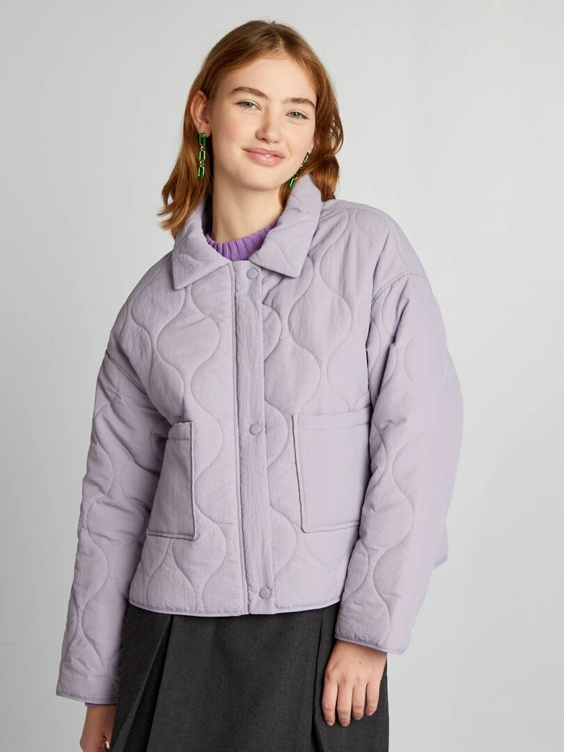 Veste matelassée à boutons   Violet