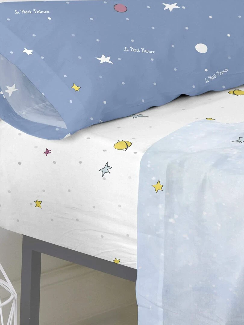 Drap housse Univers "Happyfriday" Blanc