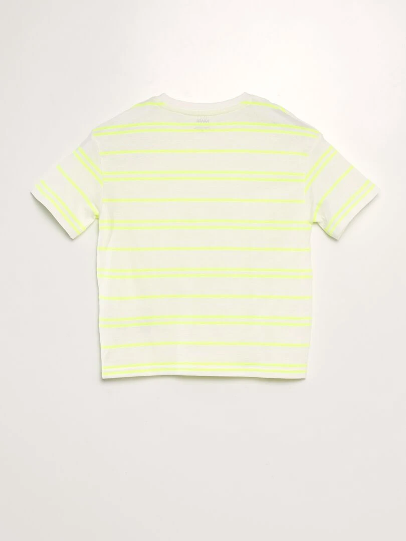 T shirt à rayures en jersey Jaune