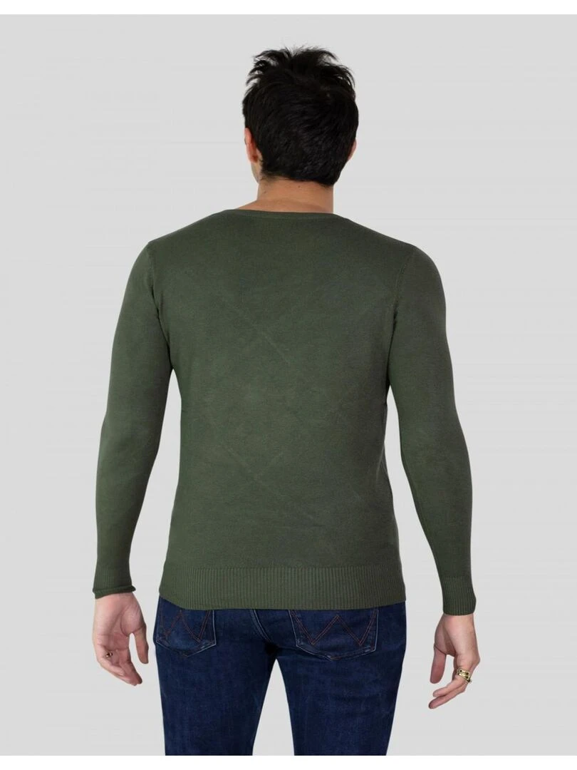 Pull manches longues col rond Kebello   Vert