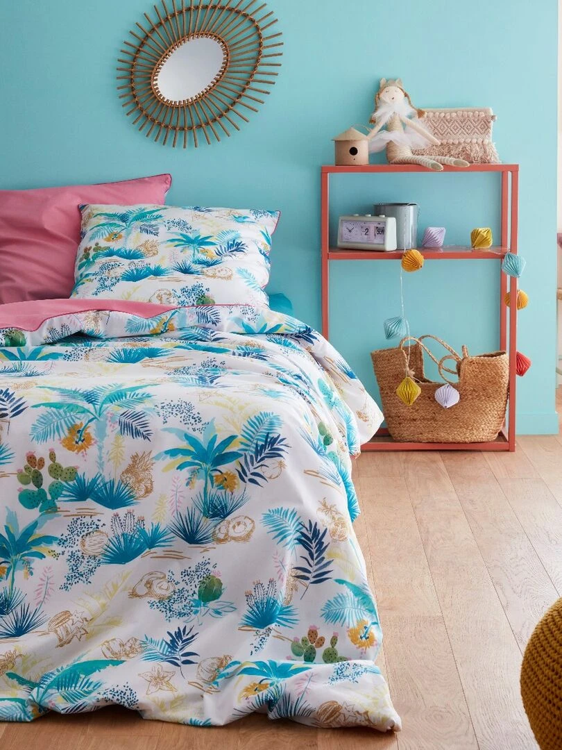 Housse de couette Catimini Oasis 140x200 cm et taie d'oreiller 100% Coton Blanc