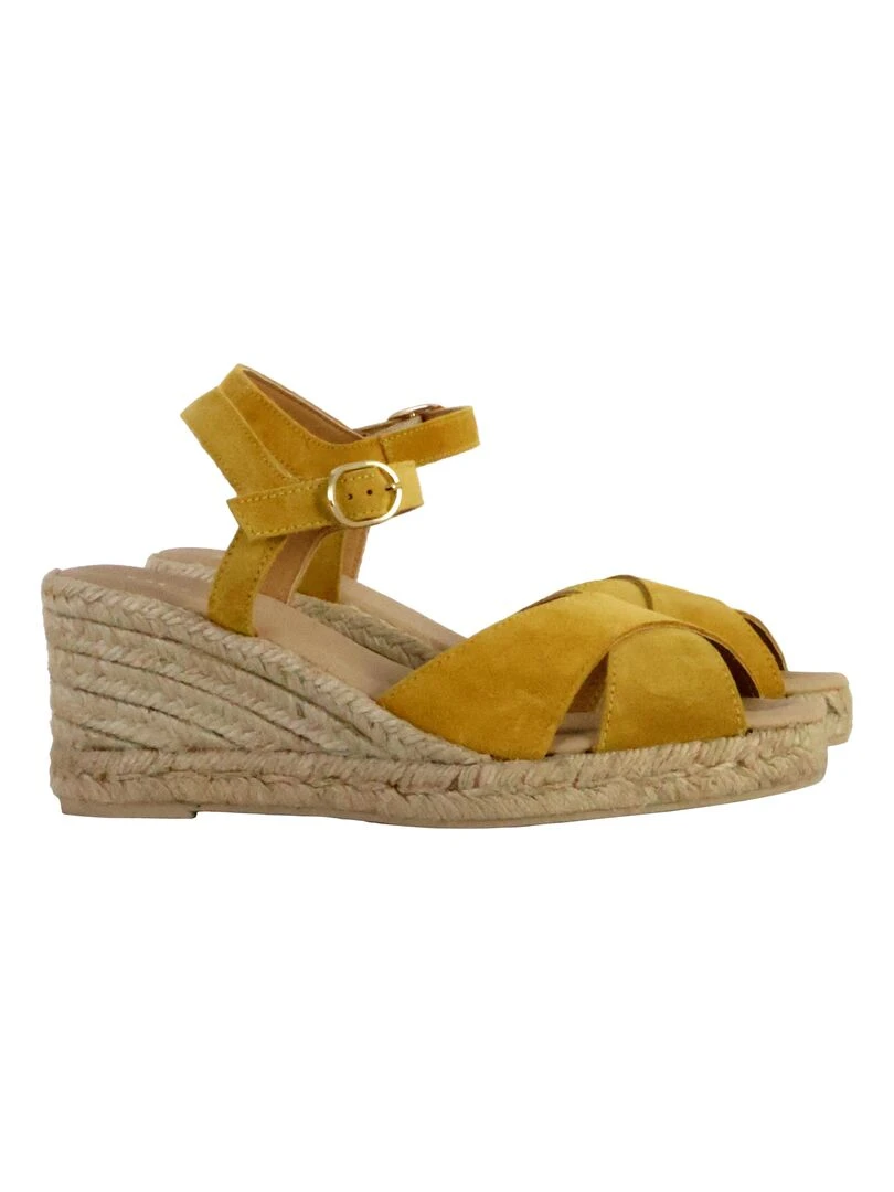 Sandales Compensées Cuir Geox Gelsa   Jaune