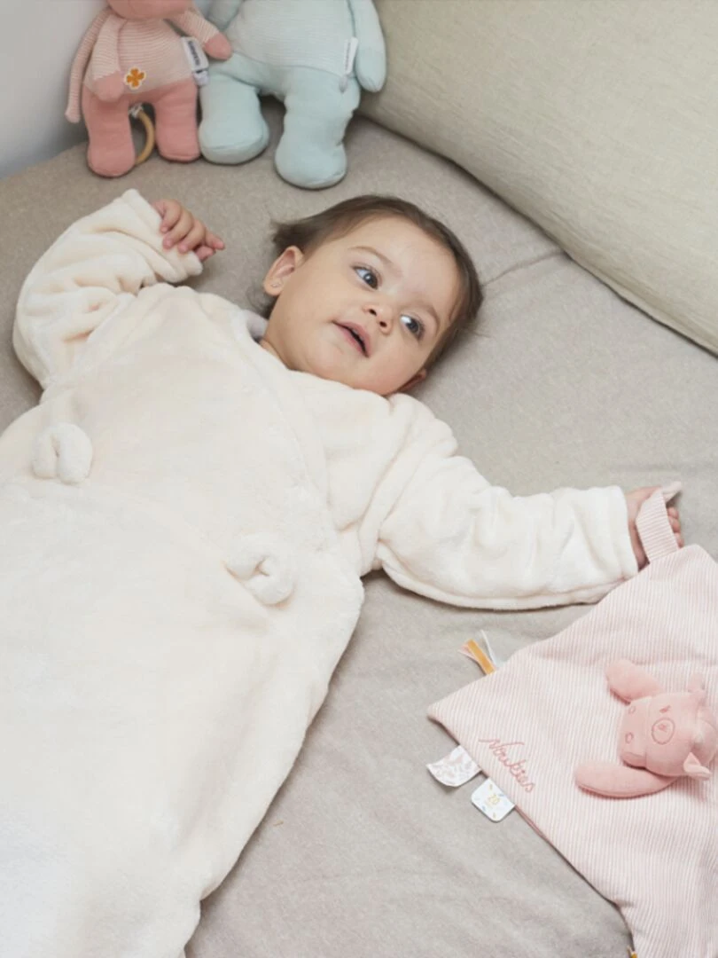 Doudou Plat Attache Sucette Iconiques Lola Rose   Rose
