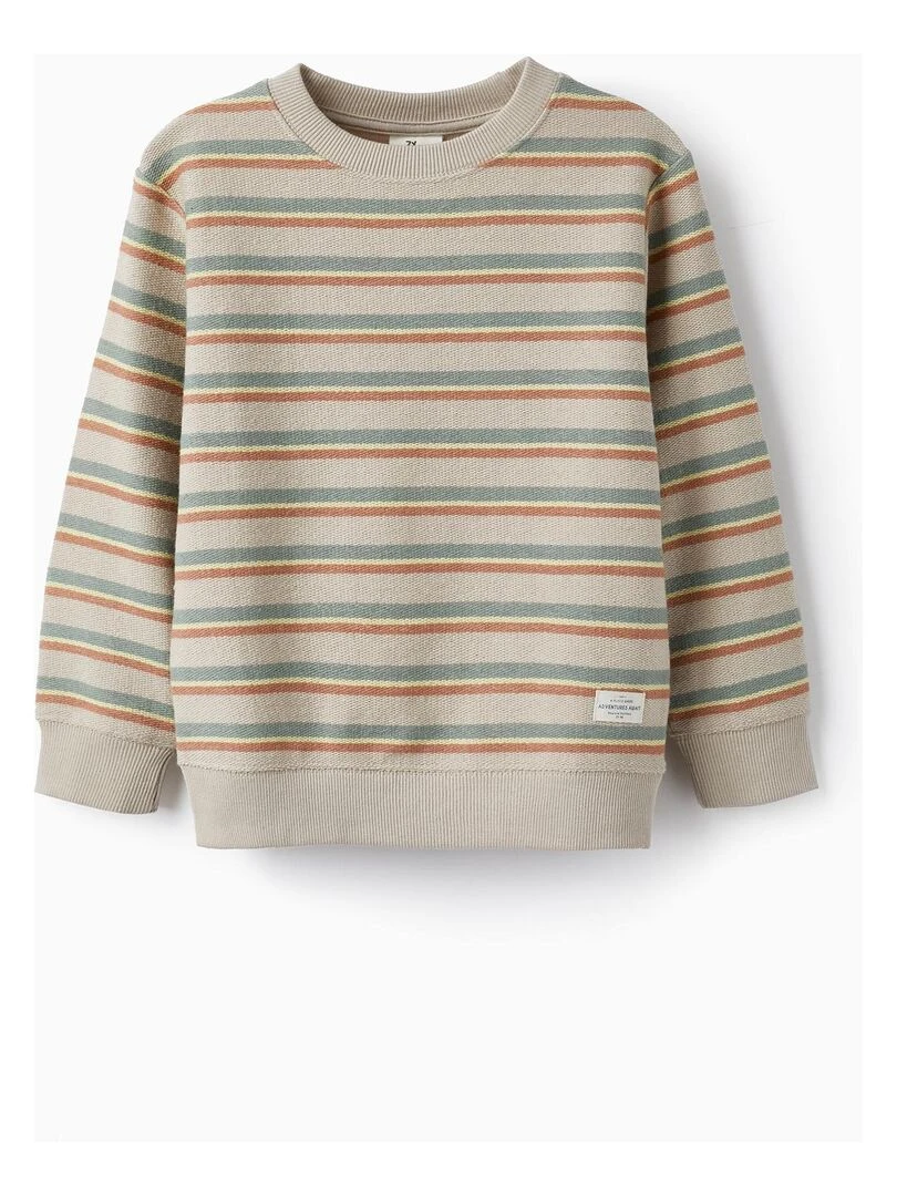 Pull en Maille à Rayures pour Garçon SICILIAN DAYS Gris clair