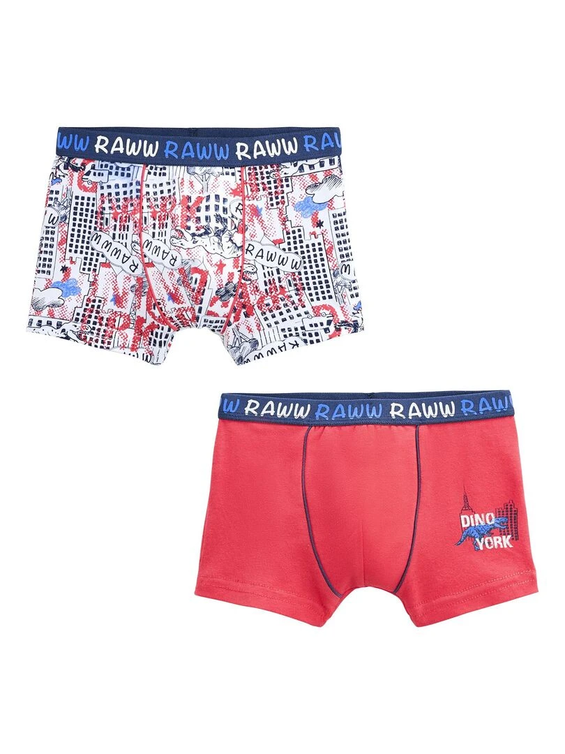 Lot de 2 boxers garçon Terrian Rouge