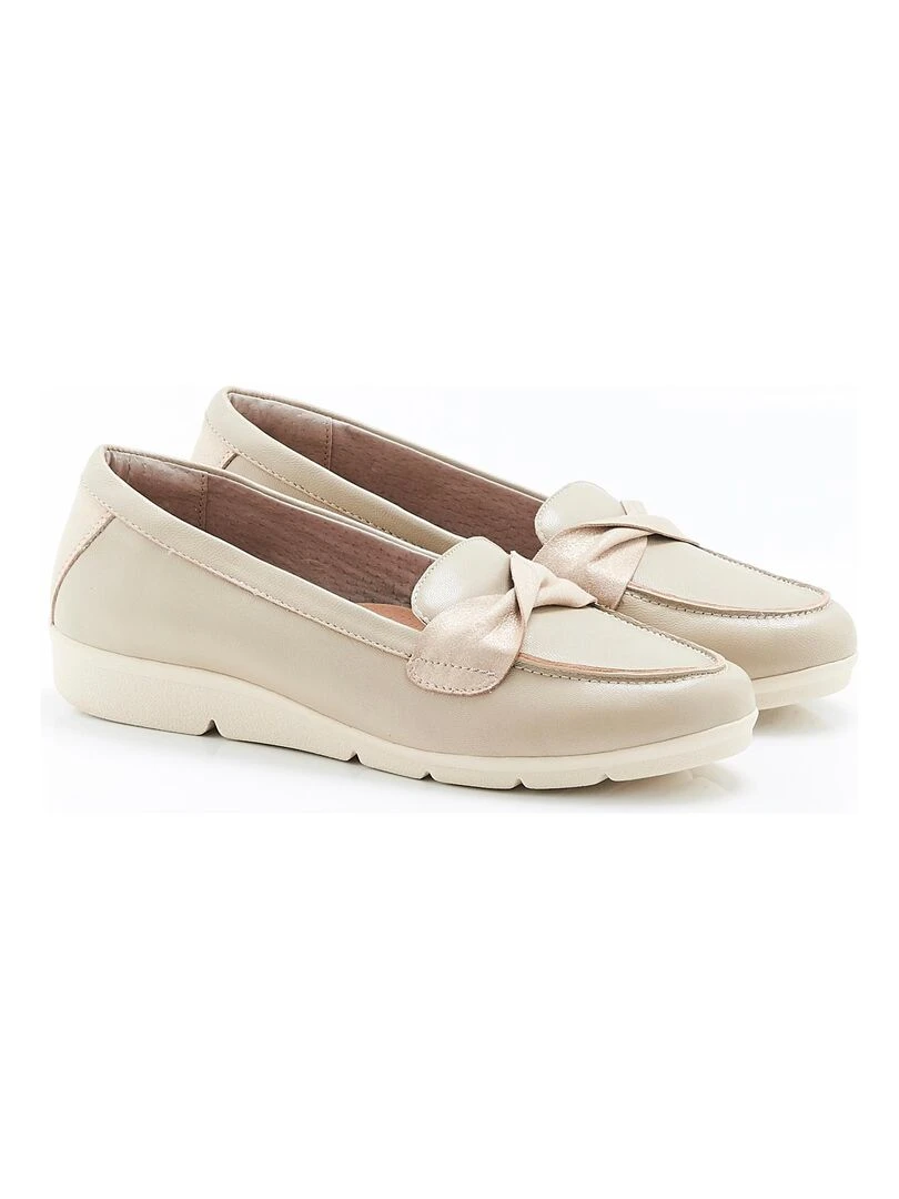 Mocassins avec noeud irisé Amortyl Damart Taupe