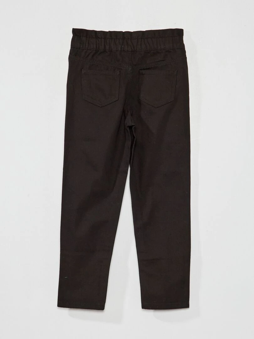 Jean mom paper bag 5 poches Noir